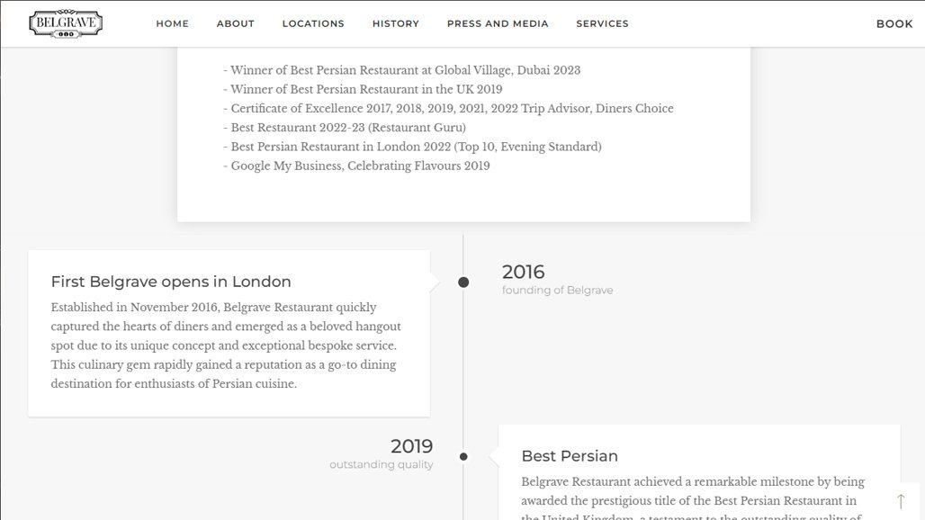 Belgrave Restaurant Website