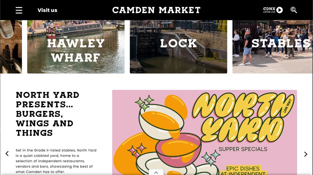 Camden Market Online Shop Section