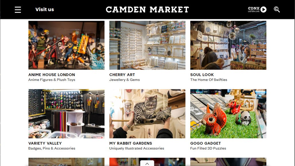 Camden Market Event Listings Page