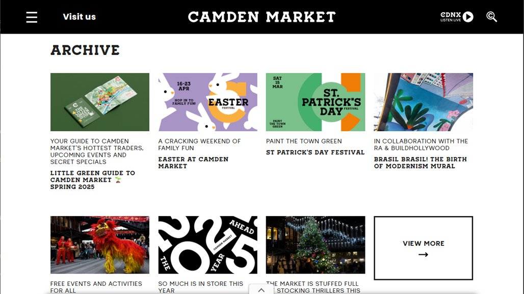 Camden Market Visitor Information Interface