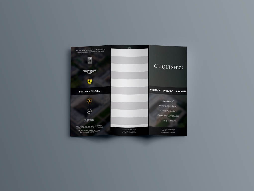 Cliquish Personal Security Flyer Interior Spreads