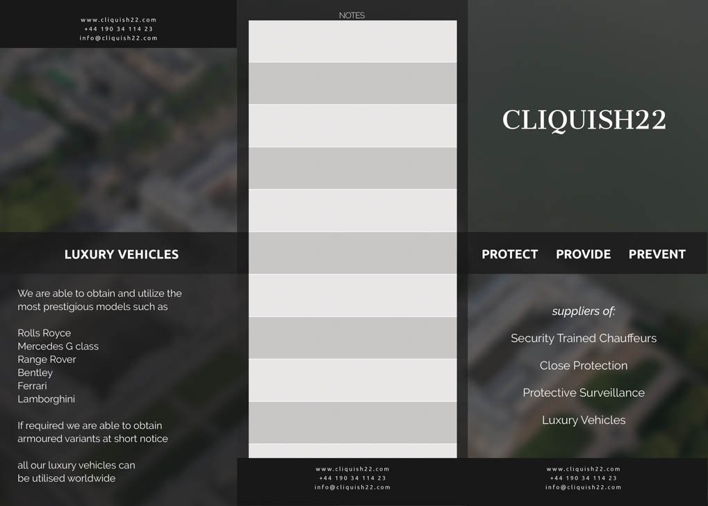 Cliquish UK Protective Services Flyer