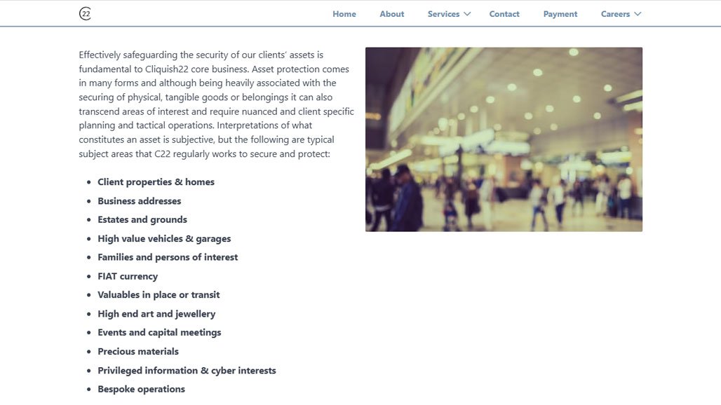 CLIQUSH 22 Risk Management Solutions Web Interface