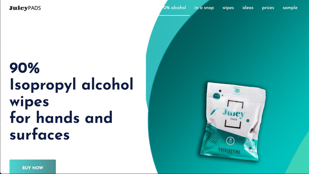 Juicy Wipes Product Website Design Thumbnail