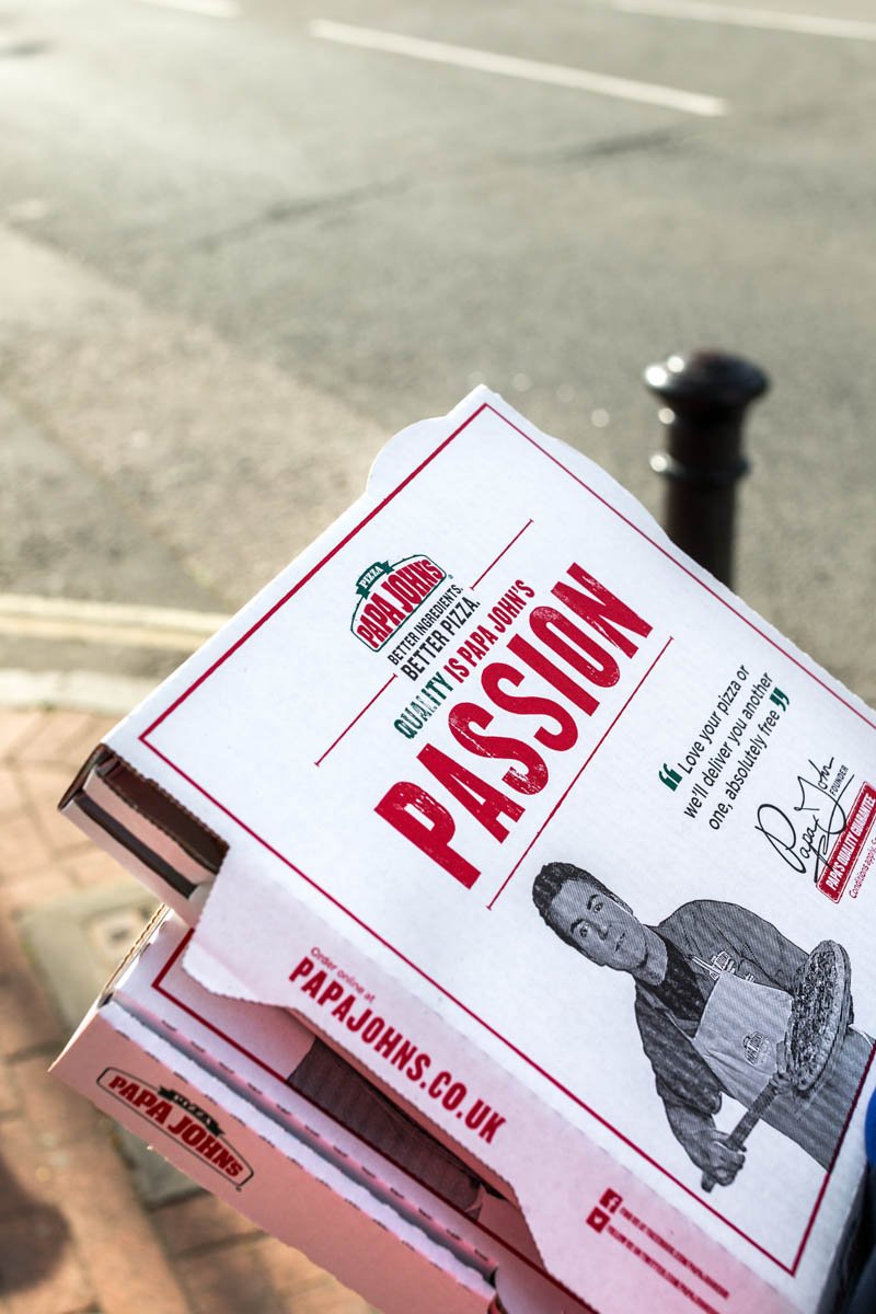 Papa Johns Pizza Overhead Food Styling